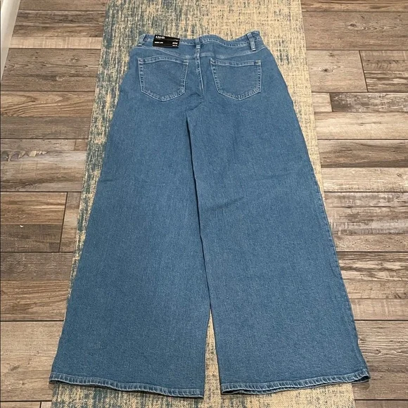 INC International Concepts Blue Flare Jeans with Rhinestone Details - Picture 4 of 4